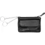 JÜSCHA Alassio Funda para llaves, piel napa, negra, bolsillo frontal, 2 llaveros - 1 unidad (43119)
