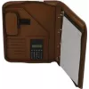 JÜSCHA Alassio VITERBO carpeta de documentos con cremallera, piel sintética, marrón, A4, 2 trabillas para bolígrafos, 4 compartimentos para tarjetas, 2 compartimentos para documentos, compartimento para calculadora, compartimento para bloc de notas, resistente a salpicaduras (30053)