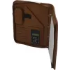 JÜSCHA Alassio VITERBO carpeta de documentos con cremallera, piel sintética, marrón, A4, 2 trabillas para bolígrafos, 4 compartimentos para tarjetas, 2 compartimentos para documentos, compartimento para calculadora, compartimento para bloc de notas, resistente a salpicaduras (30053)