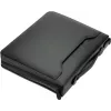 JÜSCHA RIMINI carpeta de conferencia con cremallera A4 piel sintética negra con compartimento para bloc, tarjeteros, trabilla para bolígrafo, bolsa para smartphone