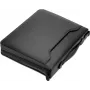 JÜSCHA RIMINI carpeta de conferencia con cremallera A4 piel sintética negra con compartimento para bloc, tarjeteros, trabilla para bolígrafo, bolsa para smartphone