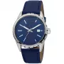 JUST CAVALLI MAN JC1G082L0095 42mm reloj analógico de cuarzo con esfera azul y correa de piel