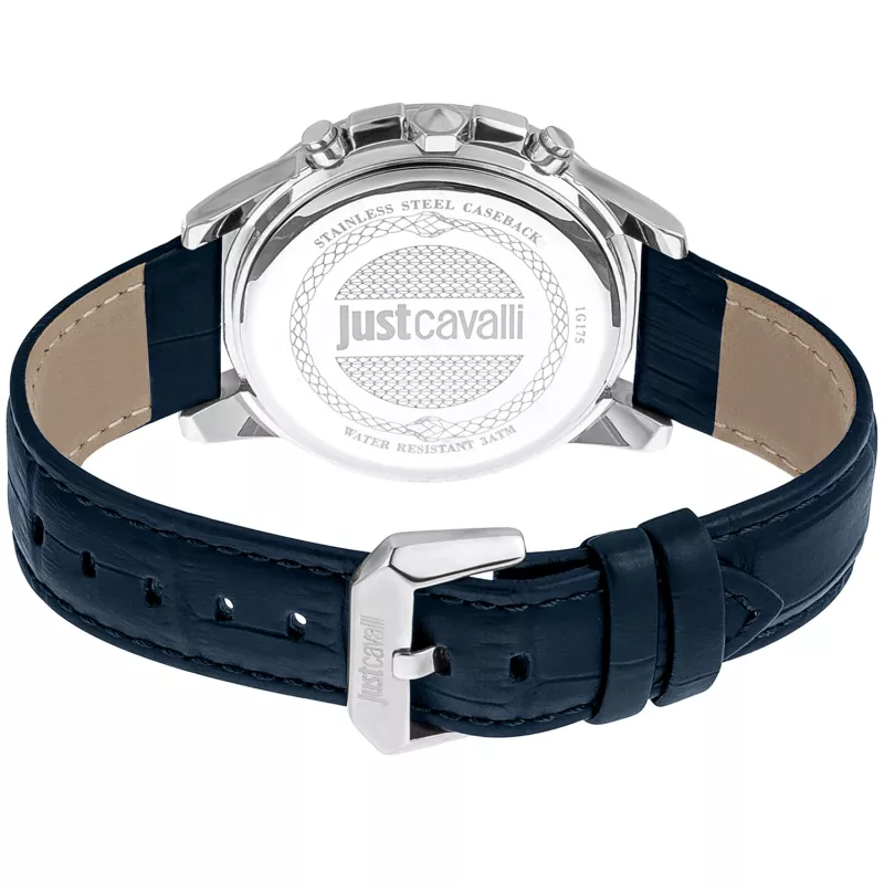 JUST CAVALLI MAN JC1G175L0225 Reloj de cuarzo 42mm esfera azul correa de piel