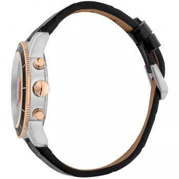Reloj analógico de cuarzo JUST CAVALLI MAN JC1G215L0035 42mm esfera negra correa de piel negra