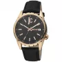 JUST CAVALLI MAN JC1G217L0035 reloj analógico de cuarzo 42mm esfera negra caja de acero inoxidable correa de piel negra