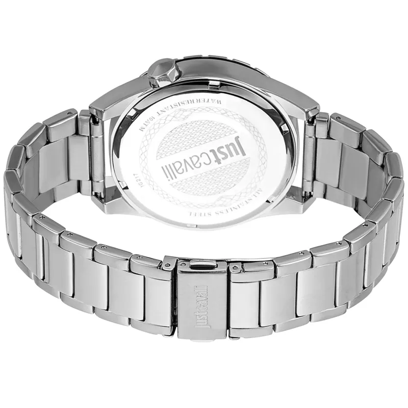 Reloj de hombre JUST CAVALLI MAN JC1G217M0055 cuarzo analógico 42 mm acero inoxidable esfera azul correa plateada
