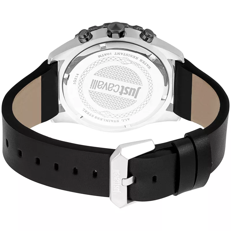 JUST CAVALLI MAN Reloj JC1G214L0035 (45mm) - Esfera negra, correa de piel negra