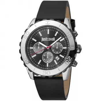 JUST CAVALLI MAN Reloj JC1G214L0035 (45mm) - Esfera negra, correa de piel negra