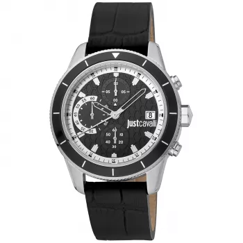 JUST CAVALLI MAN reloj JC1G215L0015 42 mm esfera negra correa de piel