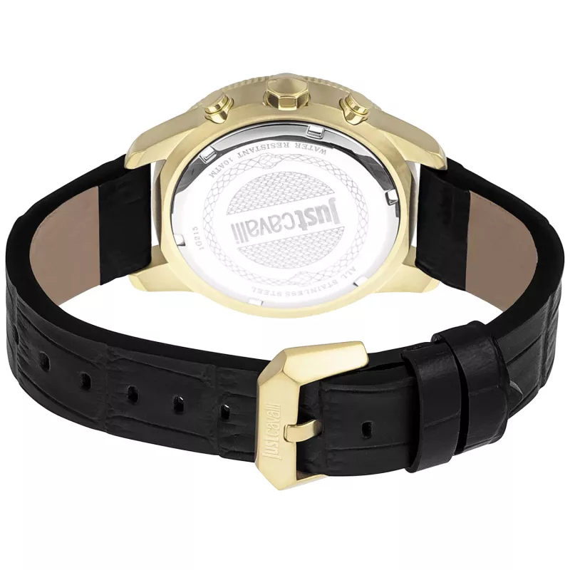 JUST CAVALLI MAN reloj JC1G215L0025 (42mm) - esfera negra, correa de piel