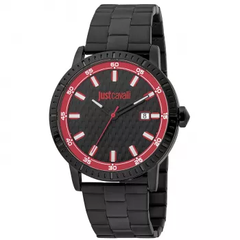 JUST CAVALLI Reloj de hombre JC1G216M0065 42mm esfera negra correa de piel cuarzo