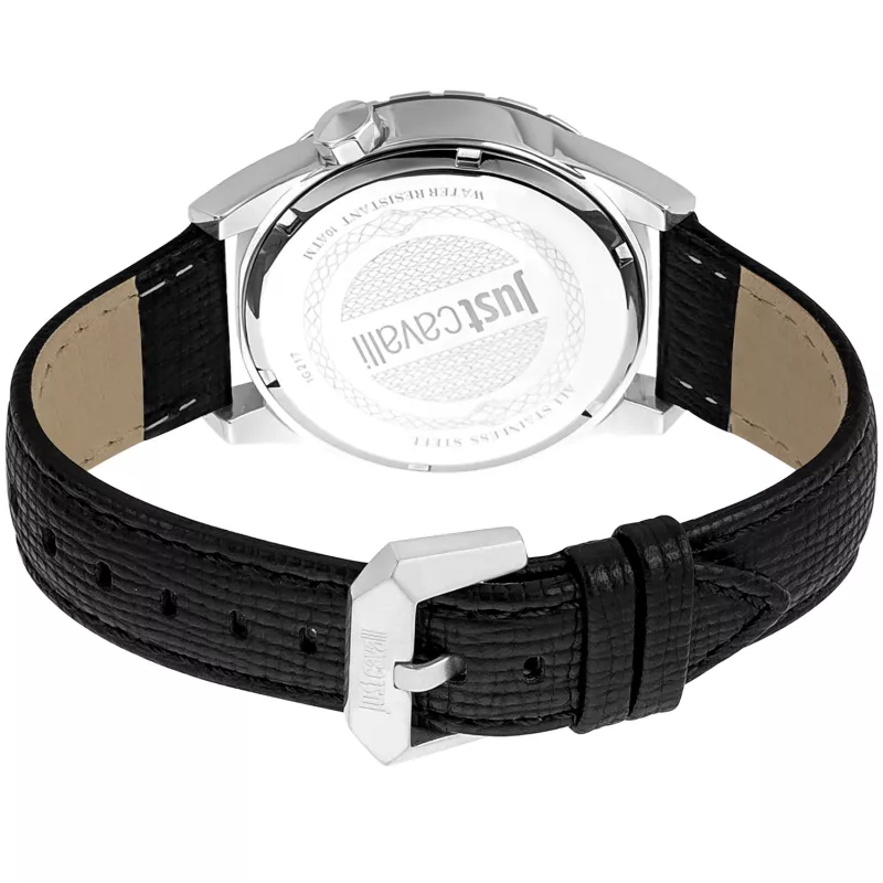 JUST CAVALLI Reloj de cuarzo analógico hombre JC1G217L0025 42mm esfera azul correa de piel azul