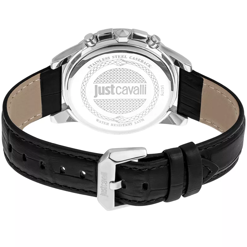 JUST CAVALLI Reloj de hombre de cuarzo JC1G175L0215 42mm Esfera azul Correa de piel