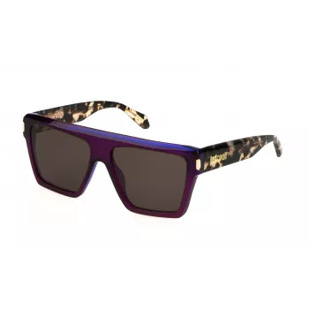 JUST CAVALLI Gafas de sol unisex SJC032-5709FE marrón Havana montura de acetato geométrica lentes marrones degradadas 57/15/145 mm