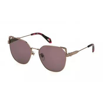 Gafas de sol de mujer JUST CAVALLI SJC042-580A39 Havana marrón mariposa montura de acetato lentes degradadas marrones 58/14/140 mm