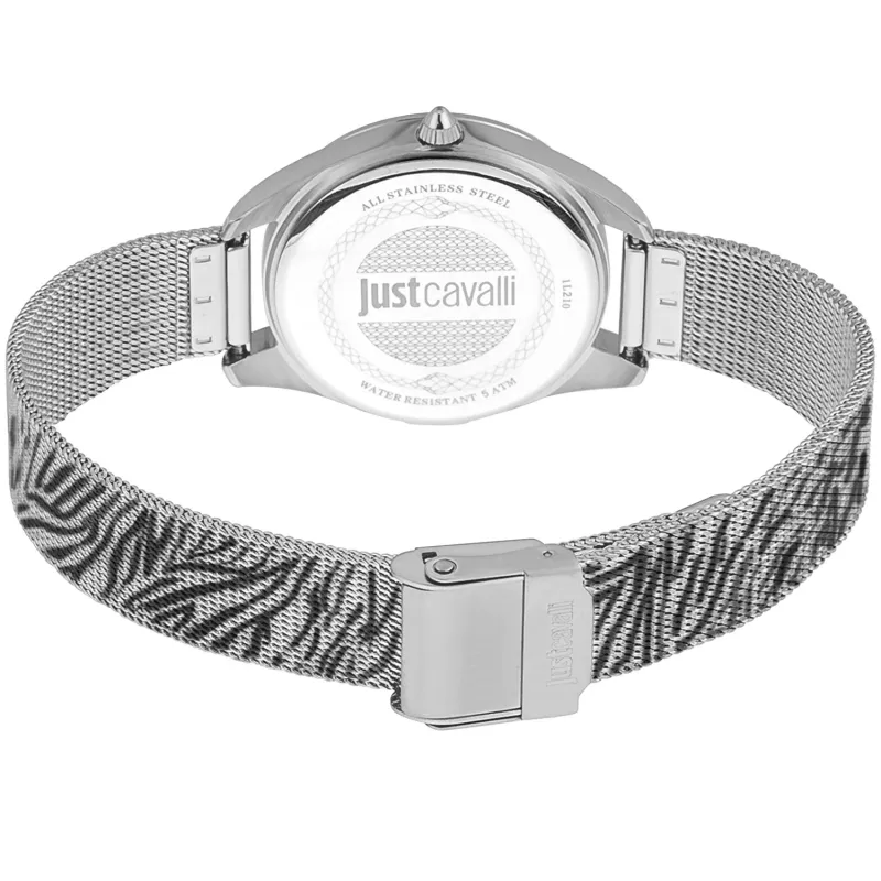 JUST CAVALLI Reloj de mujer JC1L210M0045 32mm plata acero inoxidable correa de malla cuarzo analógico