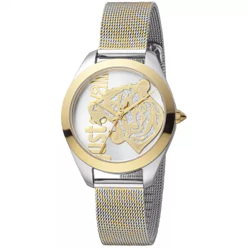Reloj de mujer JUST CAVALLI JC1L210M0065 32mm correa de malla milanesa de acero inoxidable plateado