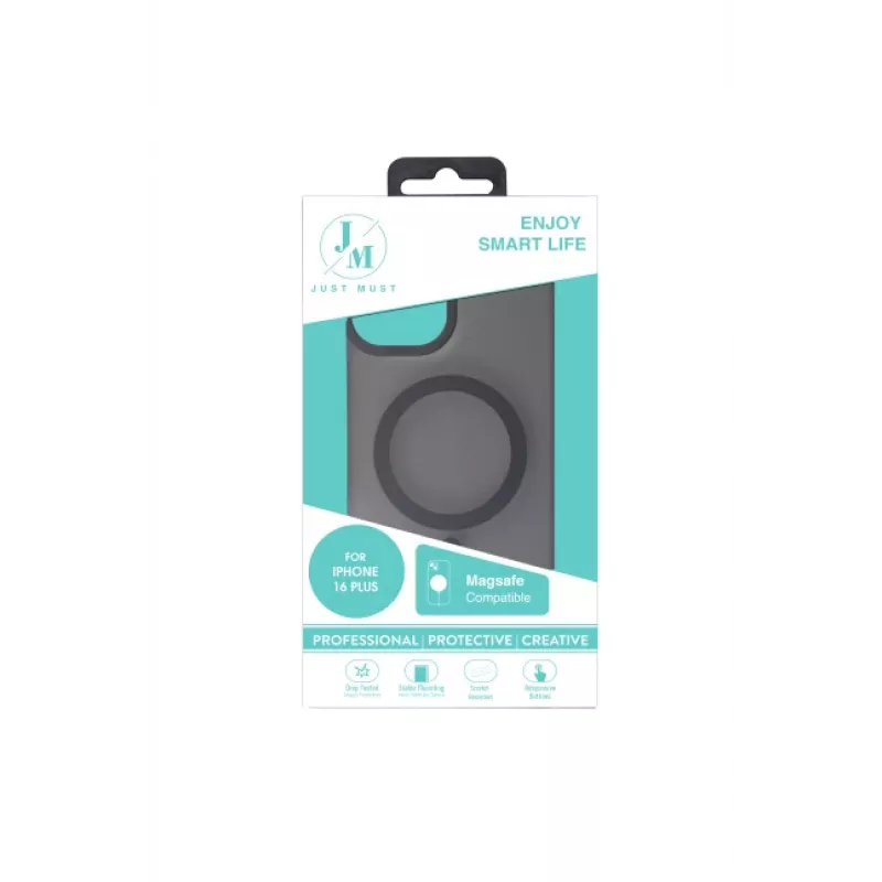JUST MUST JM MAGSAFE SILK FROST I Funda para iPhone 16 Plus negra