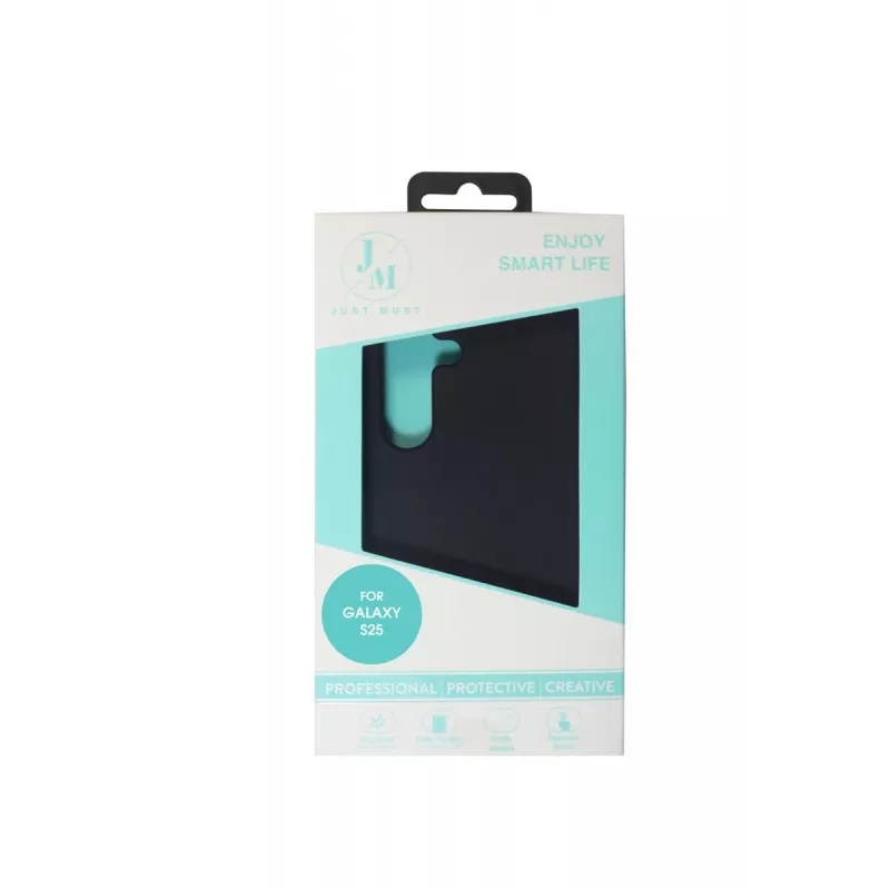 JUST MUST JM Regular Defense funda trasera de silicona para Samsung Galaxy S25 – negra