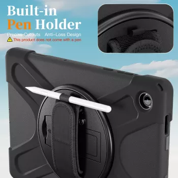 JUST MUST JM Rugged Case Grip para Samsung Galaxy Tab A11+ con correa de transporte negro