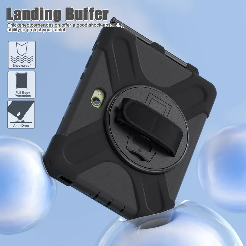 JUST MUST JM Rugged Case Grip para Samsung Galaxy Tab Active Pro/Active4 Pro/Active5 Pro con Correa de Mano Negro