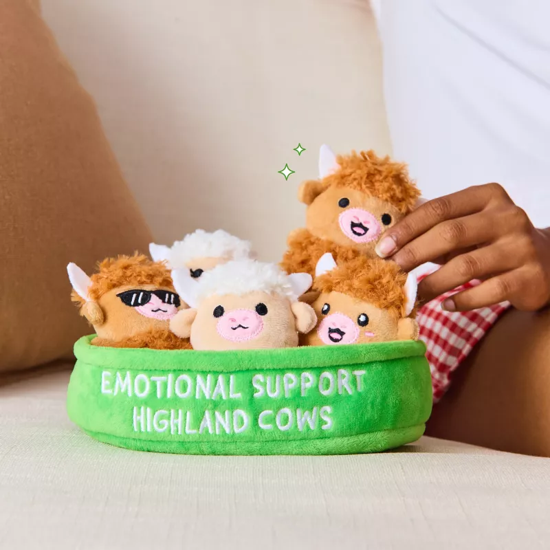 Just Play peluche Emotional Support Highland Cow - marrón, 25 cm