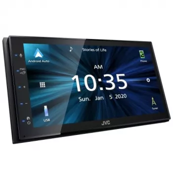 JVC KW-M560BT Receptor multimedia para coche con Bluetooth de 6.8 pulgadas, ecualizador de 13 bandas, Android Mirroring, 3 pre-outs y USB trasero