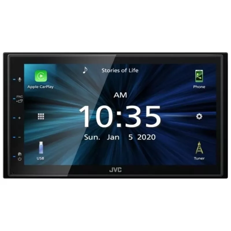 JVC KW-M560BT Receptor multimedia para coche con Bluetooth de 6.8 pulgadas, ecualizador de 13 bandas, Android Mirroring, 3 pre-outs y USB trasero