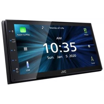 JVC KW-M560BT Receptor multimedia para coche con Bluetooth de 6.8 pulgadas, ecualizador de 13 bandas, Android Mirroring, 3 pre-outs y USB trasero