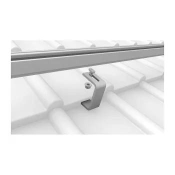 K2 Systems 1000001 gancho de tejado para tejas, acero inoxidable, placa base 150x60x5 mm, brazo 30x6 mm