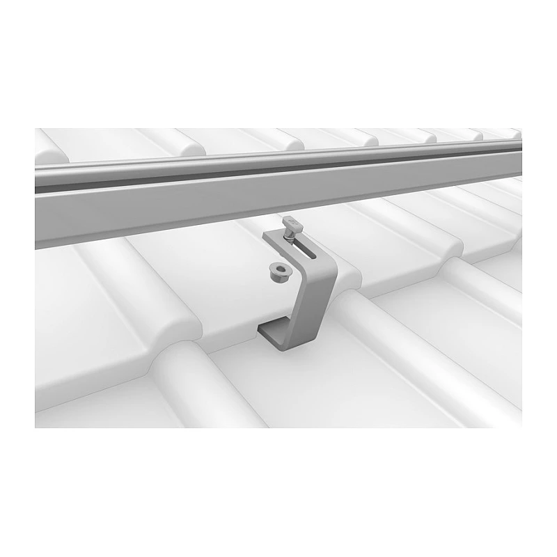 K2 Systems 1000001 gancho de tejado para tejas, acero inoxidable, placa base 150x60x5 mm, brazo 30x6 mm
