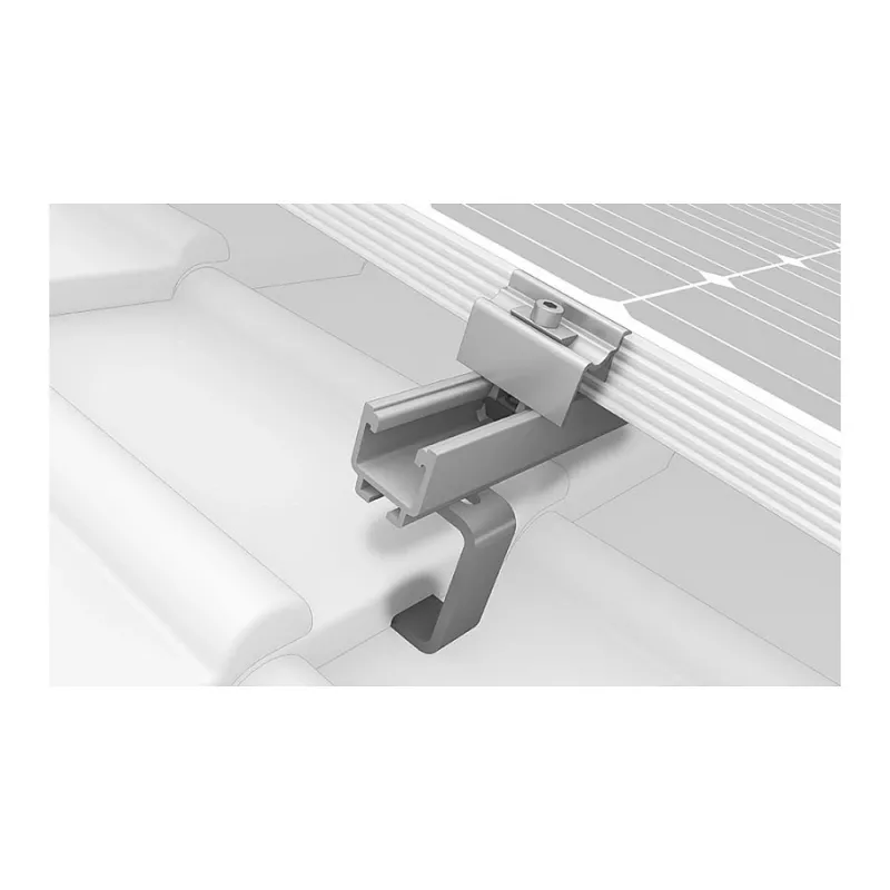 K2 Systems 1000001 gancho de tejado para tejas, acero inoxidable, placa base 150x60x5 mm, brazo 30x6 mm