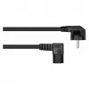 Kabelmeister cable de alimentación de 3m, CEE 7/7 Schuko a IEC C15, acodado 90°, negro