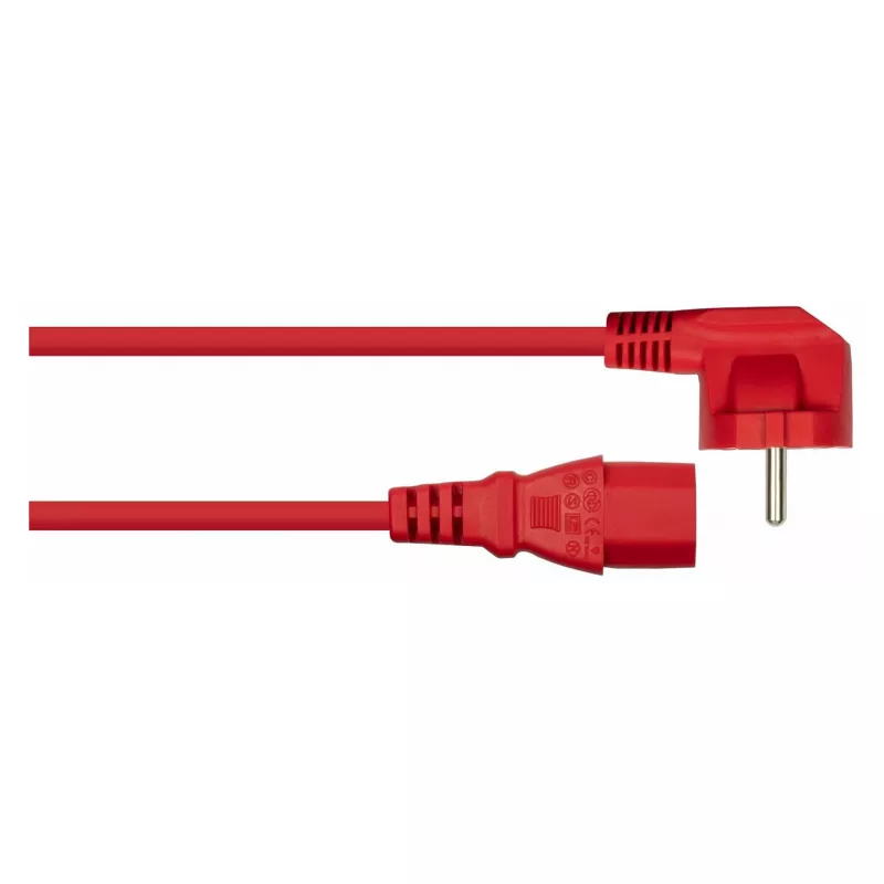 Kabelmeister cable de alimentación Schuko en ángulo 90° a C13 1,8 m rojo