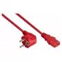 Kabelmeister cable de alimentación Schuko en ángulo 90° a C13 1,8 m rojo