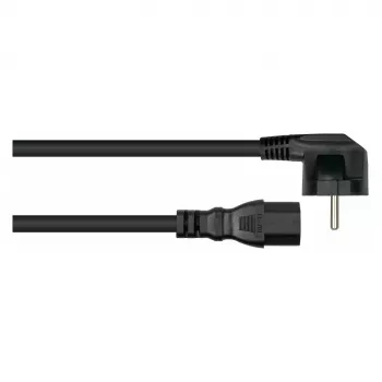 KABELMEISTER Cable de alimentación Schuko en ángulo a IEC C15 0,5 m Negro