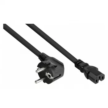 KABELMEISTER Cable de alimentación Schuko en ángulo a IEC C15 0,5 m Negro