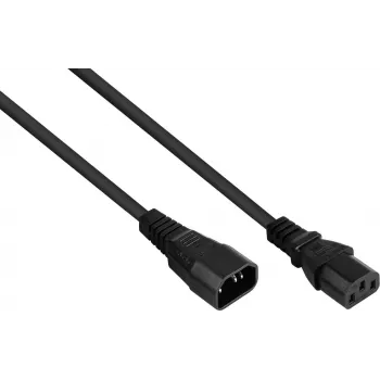 Kabelmeister cable alargador de corriente C14 a C13, 3m, negro, 1,00mm², 10A/250V, H05VV-F, conector macho recto SK1430-S030