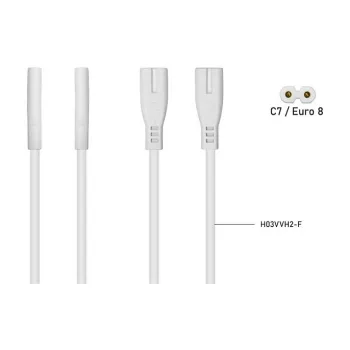 Kabelmeister Cable de extensión Euro conector hembra C8 a conector macho C7 0,2 m negro