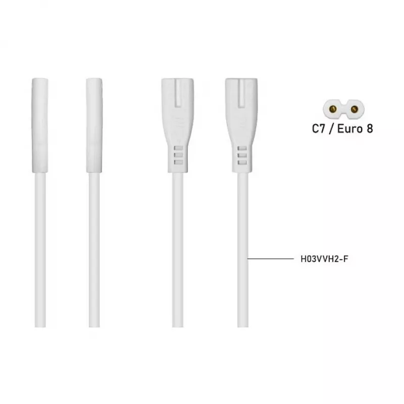 Kabelmeister Cable de extensión Euro conector hembra C8 a conector macho C7 0,2 m negro