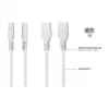 Kabelmeister Cable de extensión Euro conector hembra C8 a conector macho C7 0,2 m negro