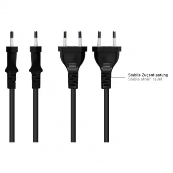 Kabelmeister cable de alimentación Euro con extremo abierto, negro, 1,5 m