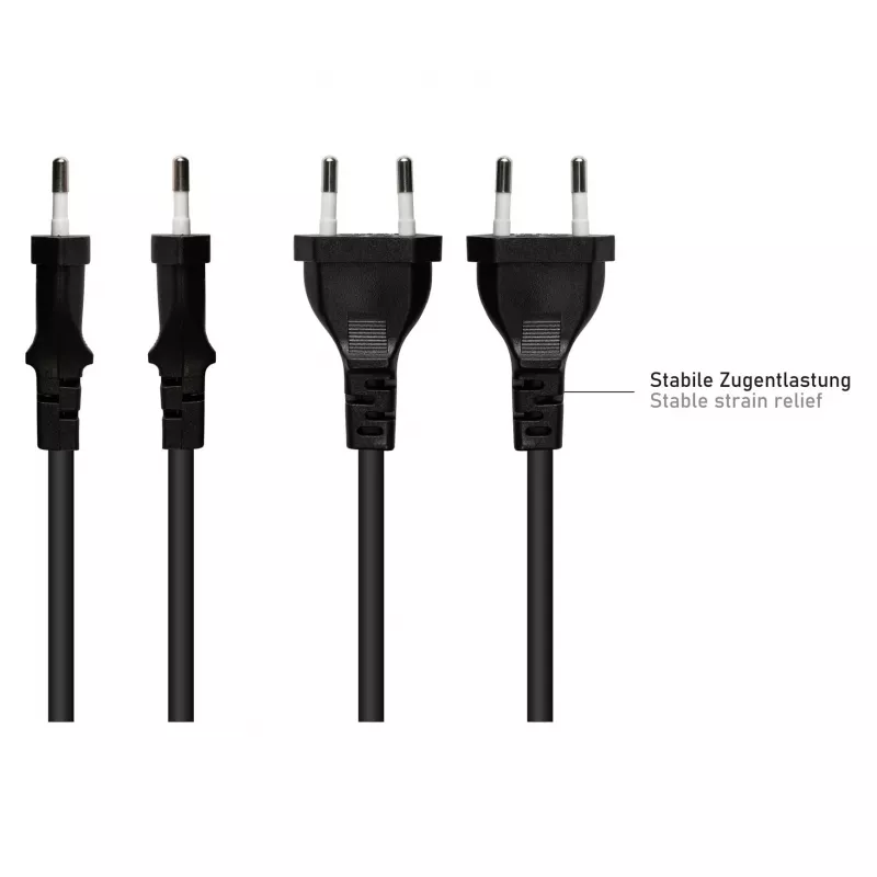 Kabelmeister cable de alimentación Euro con extremo abierto, negro, 1,5 m