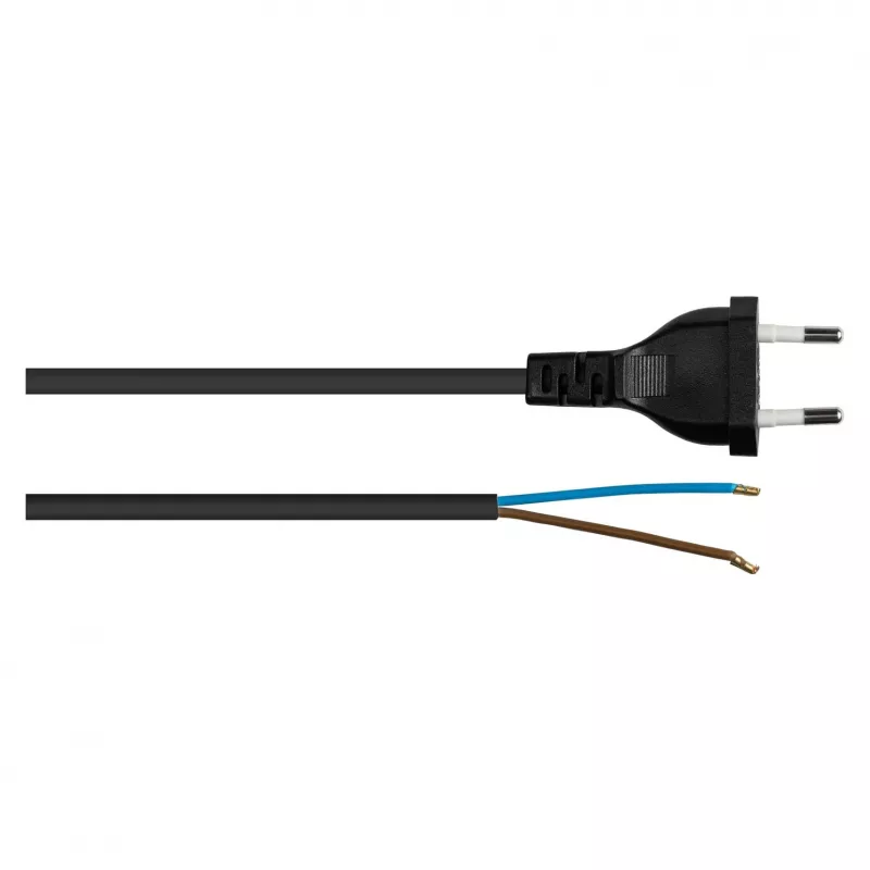 Kabelmeister cable de alimentación Euro con extremo abierto, negro, 1,5 m