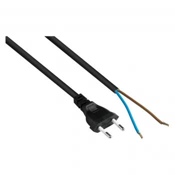 Kabelmeister cable de alimentación Euro con extremo abierto, negro, 1,5 m