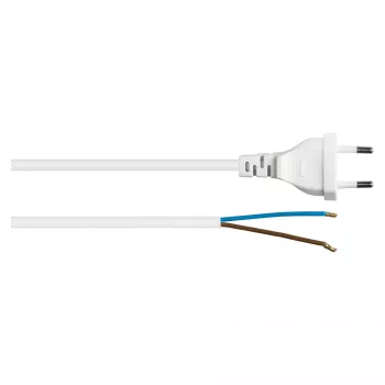 Kabelmeister Cable de alimentación Euro con extremo abierto, 3 m, blanco (H03VVH2-F)