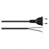 Kabelmeister Cable de alimentación euro con extremo abierto, negro, 5 m