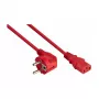 Kabelmeister cable de alimentación, conector macho Schuko (CEE 7/7) acodado 90° a IEC C13, rojo, 5m