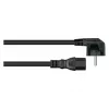Kabelmeister Cable de corriente con conector macho Schuko acodado 90° a conector hembra C15, 3 m, negro