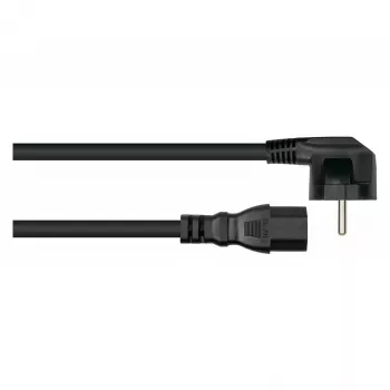 Kabelmeister Cable de corriente con conector macho Schuko acodado 90° a conector hembra C15, 3 m, negro